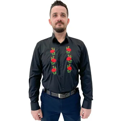 Koszula męska góralska czarna- 12