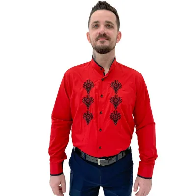 Koszula garniturowa ze stójką - 03