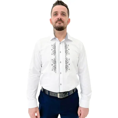 Koszula męska góralska biała- 13