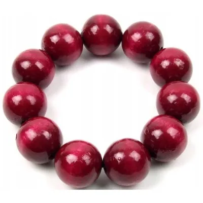 Bransoletka lakierowana góralska folkowa wiśniowa