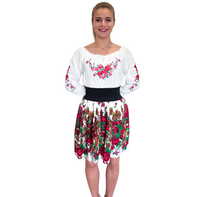 Spódnica krótka biała góralska folkowa - Cleo 07