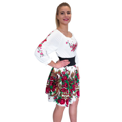 Spódnica krótka biała góralska folkowa - Cleo 07