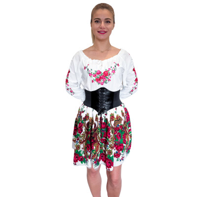 Spódnica krótka biała góralska folkowa - Cleo 07