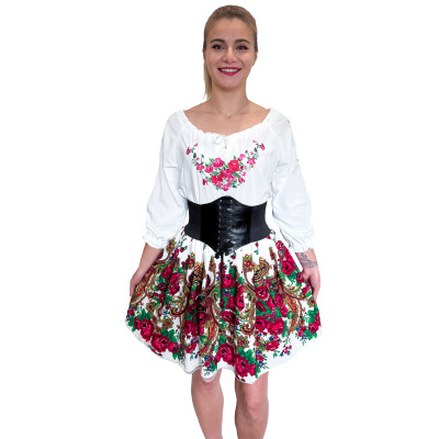 Spódnica krótka biała góralska folkowa - Cleo 07