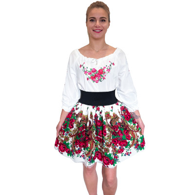 Spódnica krótka biała góralska folkowa - Cleo 07