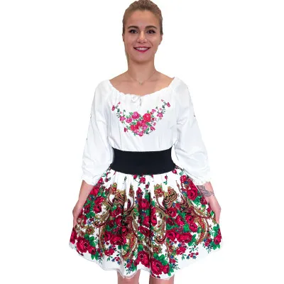 Spódnica krótka biała góralska folkowa - Cleo 07