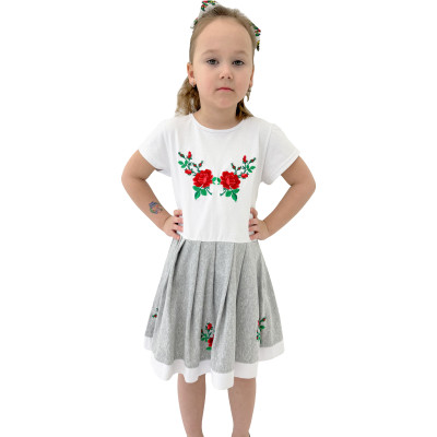 Sukienka bawełniana góralska dla dziewczynki z haftem