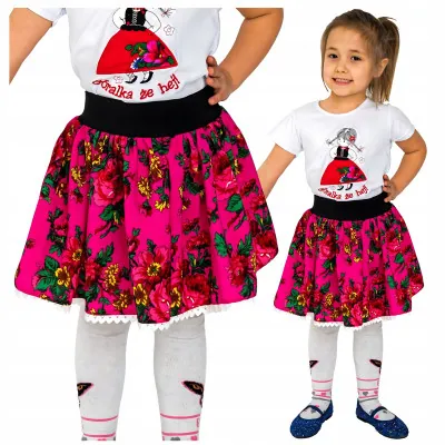 Spódniczka regionalna z białą koronką - 07