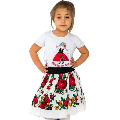 Spódniczka góralska w kwiaty z podszewką  - 05