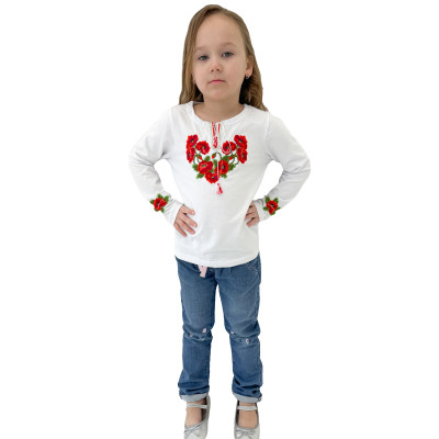 Bluzka biała góralska długi rękaw haft