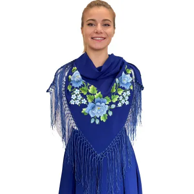 Chusta haftowana chabrowa góralska folkowa -04 Średnia