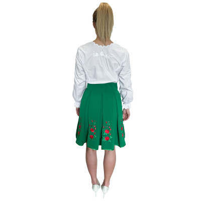 Spódnica haftowana góralska krótka zielona - 12