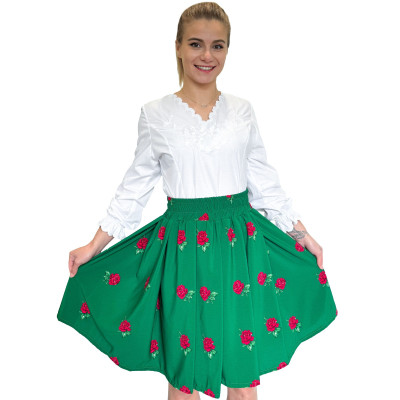 Spódnica góralska zielona krótka róże - 13