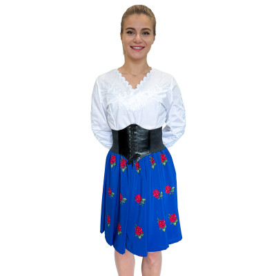 Spódnica góralska niebieska krótka róże - 14