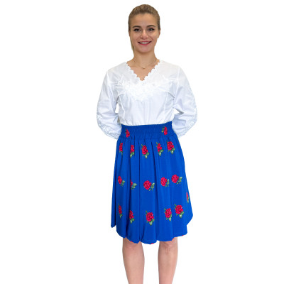 Spódnica góralska niebieska krótka róże - 14