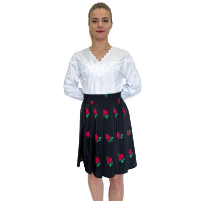 Spódnica góralska czarna krótka róże - 15