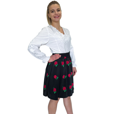 Spódnica góralska czarna krótka róże - 15