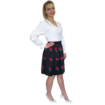 Spódnica góralska czarna krótka róże - 15