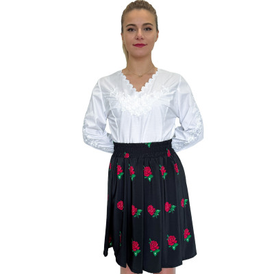 Spódnica góralska czarna krótka róże - 15