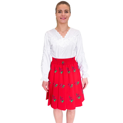 Spódnica góralska czerwona krótka róże - 15