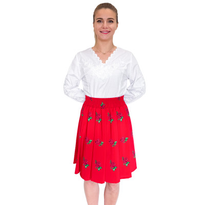 Spódnica góralska czerwona krótka róże - 15