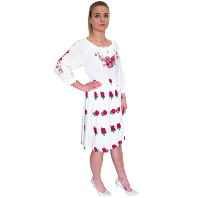 Spódnica góralska biała krótka róże - 15