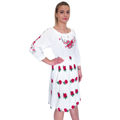 Spódnica góralska biała krótka róże - 15