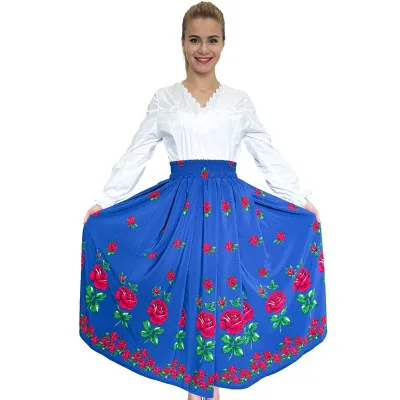 Spódnica chabrowa długa góralska róże  - 22