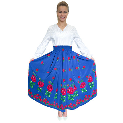 Spódnica chabrowa długa góralska róże  - 22