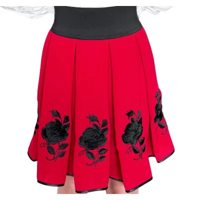 Spódnica czerwona haftowana góralska krótka- 15
