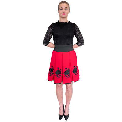 Spódnica czerwona haftowana góralska krótka- 15