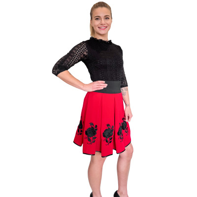 Spódnica czerwona haftowana góralska krótka- 15