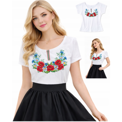 Haftowana koszulka krótki rękaw - maki 02