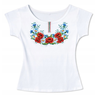 Haftowana koszulka krótki rękaw - maki 02