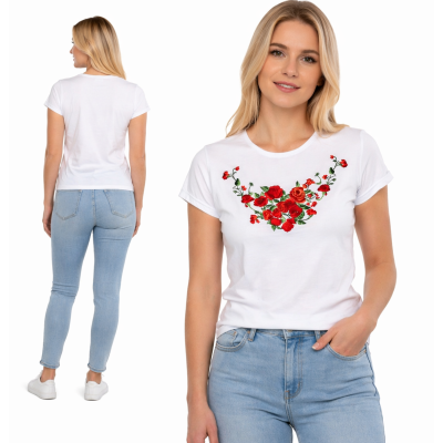 Koszulka damska z haftem - różyczki 02