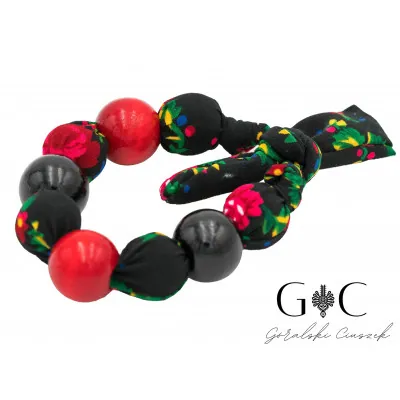 Bransoletka góralska - czarno-czerwona - widok 1