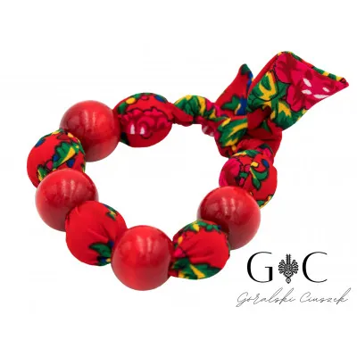 Bransoletka góralska - czerwona 1