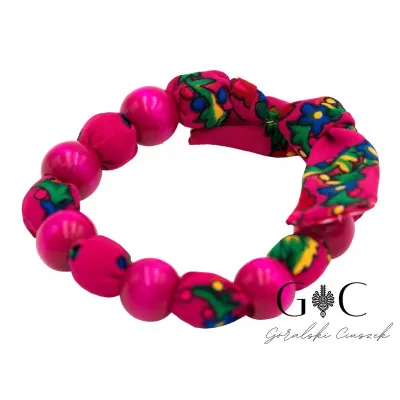 Bransoletka góralska - różowa 1